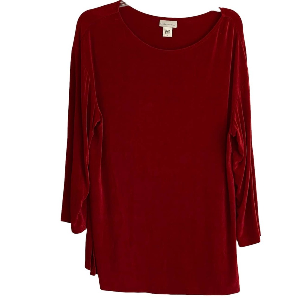 Soft Surroundings burgundy top size 1x